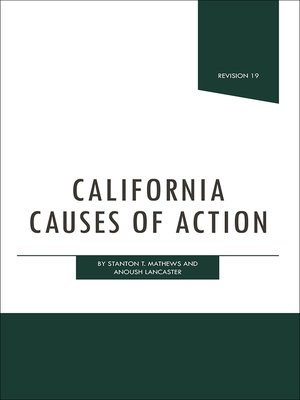 cover image of California Causes of Action